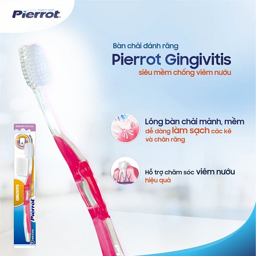 Bàn chải đánh răng Pierrot Gingivitis siêu mềm chống viêm nướu 1